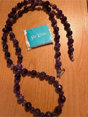 Jay King Faceted Amethyst Bead Necklace in Deep Purple